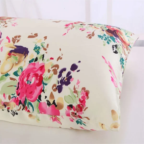 Floral Mulberry Silk Pillowcase with Zipper