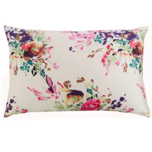 Floral Mulberry Silk Pillowcase with Zipper